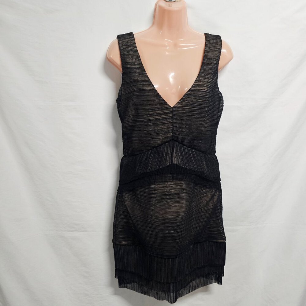 BCBG MaxAzria Sven Sleeveless Mini Dress Women Size M Black Lined Mesh - Picture 11 of 15